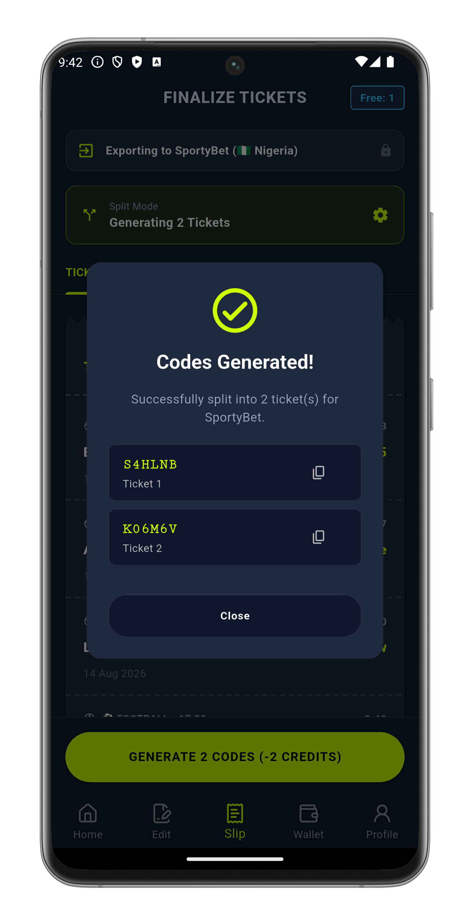 Export New Codes