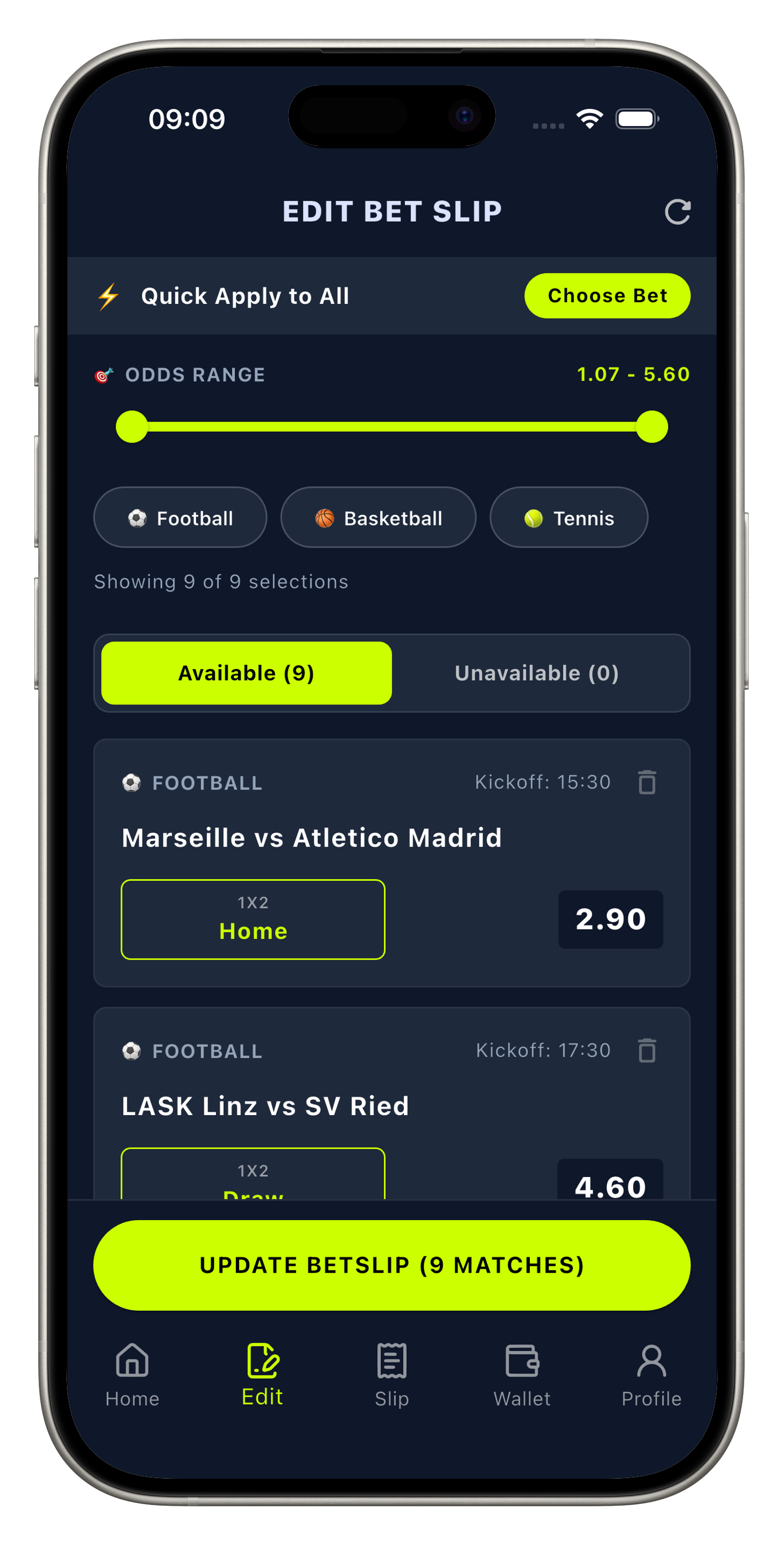 Import Booking Codes